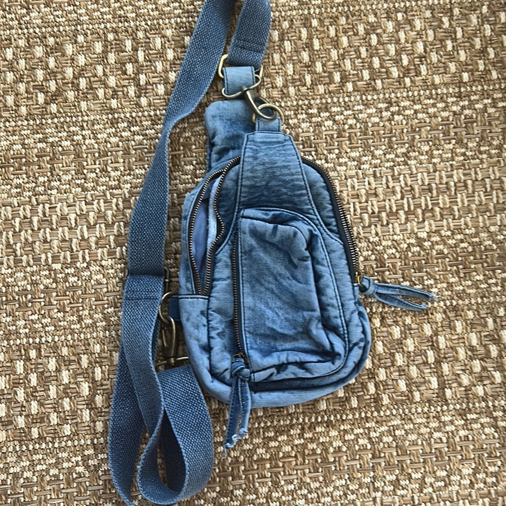 Free people denim Hudson sling bag